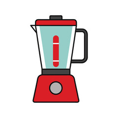 Red blender illustration kitchen appliance isolated on white background