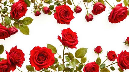 Isolated Red Rose Bouquet on Transparent Background for Design