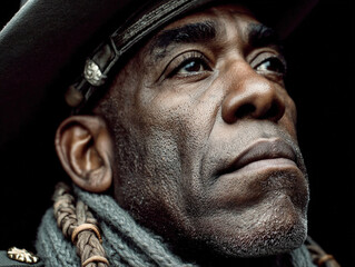Thoughtful Man in Western Attire.