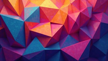 Intricate tessellation of geometric shapes in vibrant hues, wallpaper, textile, artwork