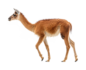 Vicuna for South American Wildlife and Nature Art - Isolated on White Background