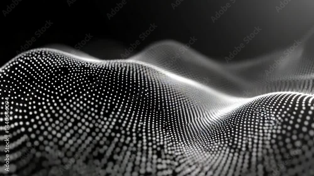 Aufkleber abstract flowing dotted surface: dynamic wave animation for technology backgrounds