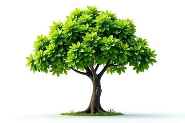 Obraz premium Young tree isolated on bright white background, small, green