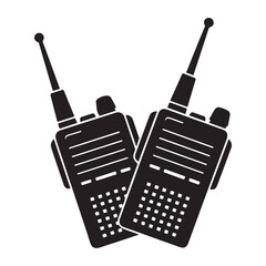 Walkie talkie Vector Black silhouettes, Walkie talkie icon. with white background
