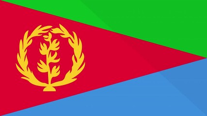 Animation of the appearance and disappearance of a flat flag 2D Eritrea