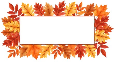 Autumn leaves border with a blank space for text. Perfect for fall-themed designs, invitations, or announcements.