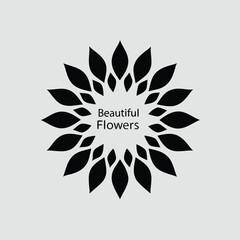 Abstract Black Flower Design Elegant Floral Logo Template