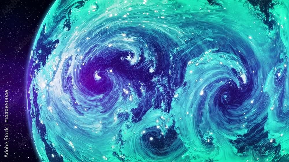 Wall mural explore the mesmerizing depths of a swirling cosmic ocean where vibrant colors and dynamic patterns 