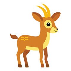 Fototapeta premium Cute cartoon antelope illustration with simple shapes and playful design style