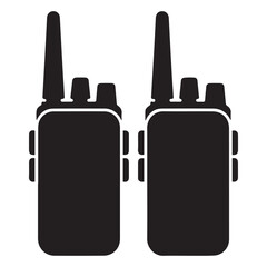 Walkie talkie Vector Black silhouettes, Walkie talkie icon. with white background