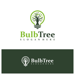 Bulb Tree logo design concept vector. Tree Bulb Logo Design Template. Creative Symbol. Icon