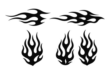 Naklejka premium Elegant black flame designs for artistic and decorative purposes on various surfaces