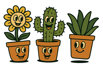 Bright and cheerful potted plants bring joy to any indoor space throughout the day