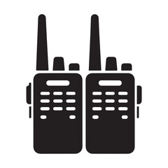 Walkie talkie Vector Black silhouettes, Walkie talkie icon. with white background