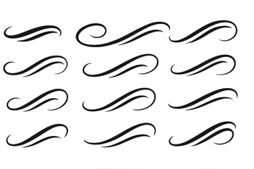 Elegant black swirl designs for artistic projects and decorative purposes