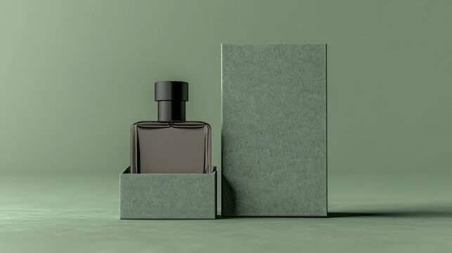 Elegant perfume bottle and box