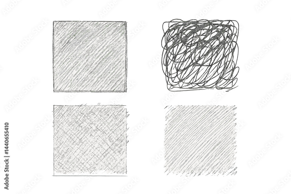Poster different shading techniques with pencil sketches showcasing various textures and styles
