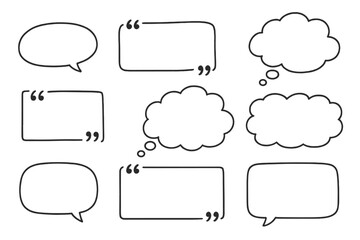 Various empty speech and thought bubble designs ideal for creative projects and graphic designs