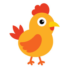 Cute cartoon chicken vector illustration bright cheerful farm animal design