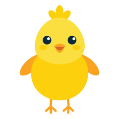 Cute yellow chick vector illustration for easter and springtime celebrations