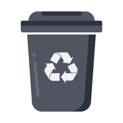 Recycling bin vector graphic, eco-friendly waste container illustration, green environment trash can icon for garbage disposal design