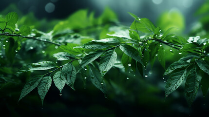 Nature of green leaf in garden at summer. Natural green leaves plants using as spring background cover page environment ecology or greenery wallpaper