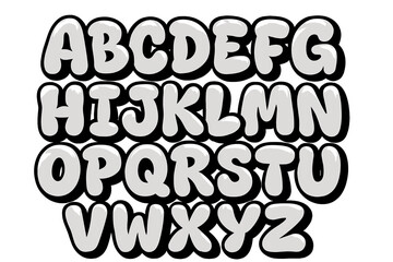 Colorful bubble letters arranged in a playful style suitable for children's activities and educational materials