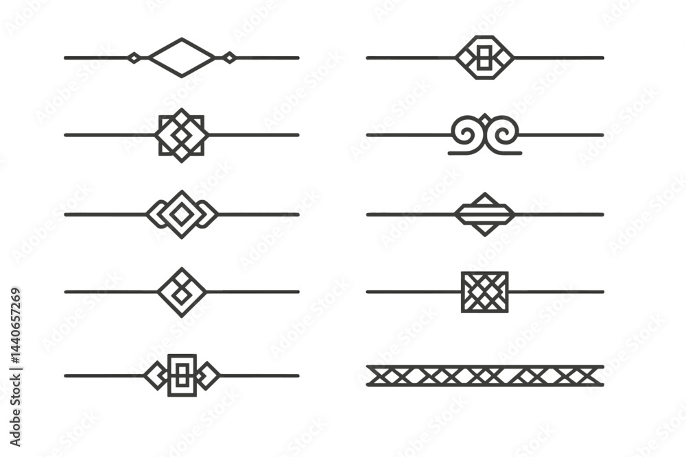 Poster decorative line designs showcase intricate patterns for creative projects and artistic expressions