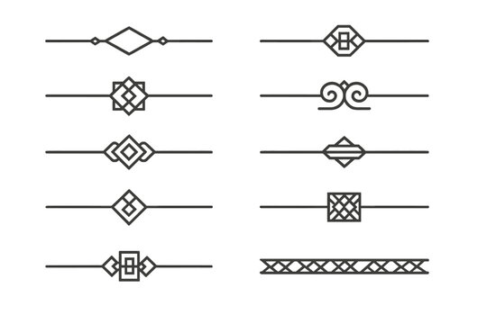 Decorative line designs showcase intricate patterns for creative projects and artistic expressions