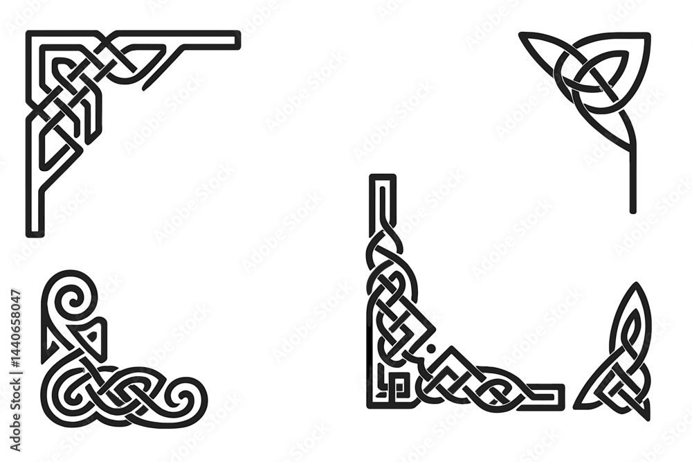 Poster decorative celtic knot designs featuring intricate patterns suitable for various artistic projects