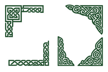 Decorative Celtic knot patterns designed for artistic borders and framing elements in various artistic applications
