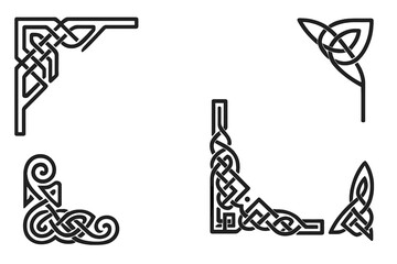 Decorative Celtic knot designs featuring intricate patterns suitable for various artistic projects