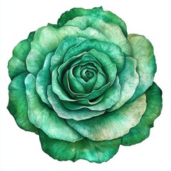 Obraz premium Intricate Close-Up of a Beautiful Green Cabbage with Detailed Leaf Texture Captured in a Studio Setting for Natural Food Representations