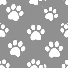 Vector seamless pattern design with blue cats, skulls, and dogs illustration