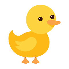 Cute yellow duckling vector illustration for childrens projects and easter designs