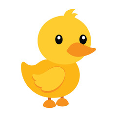 Cute yellow duckling illustration cartoon character simple design vector image