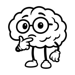 A cartoon brain character 