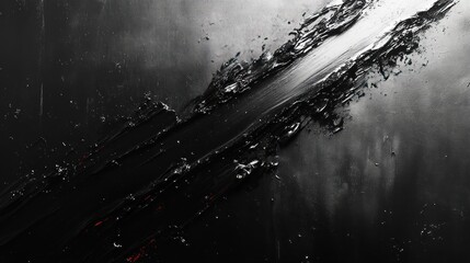 Abstract Black and White Impasto Painting: A Study in Texture and Contrast