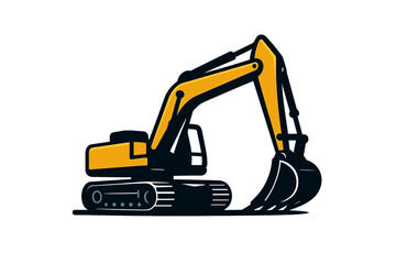 Excavator working on a construction site during daylight hours with a clear sky