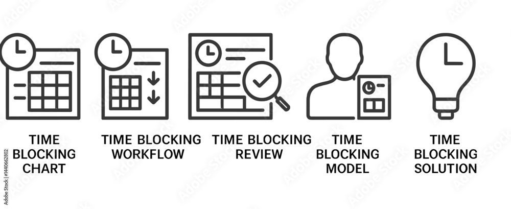 Poster time blocking techniques illustrated for productivity enhancement and time management