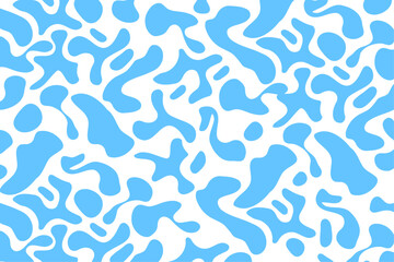 Seamless pattern with multicolor blob shape clouds. Cartoon kid pattern. Colorful liquid amoeba shaped forms. Groovy childish abstract freeform blotches, organic shapes design for cover, poster etc.