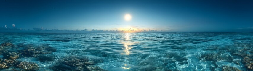 Obraz premium 360 degree hdr seascape sunrise ocean view tranquil environment hdri quality