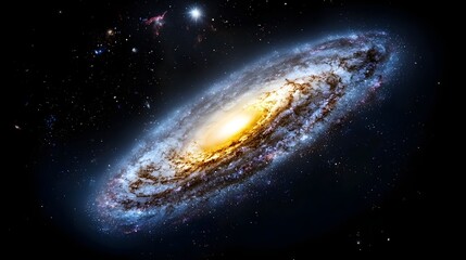 Vibrant Spiral Galaxy Illuminating the Cosmic Expanse with Swirling Stars and Nebulae