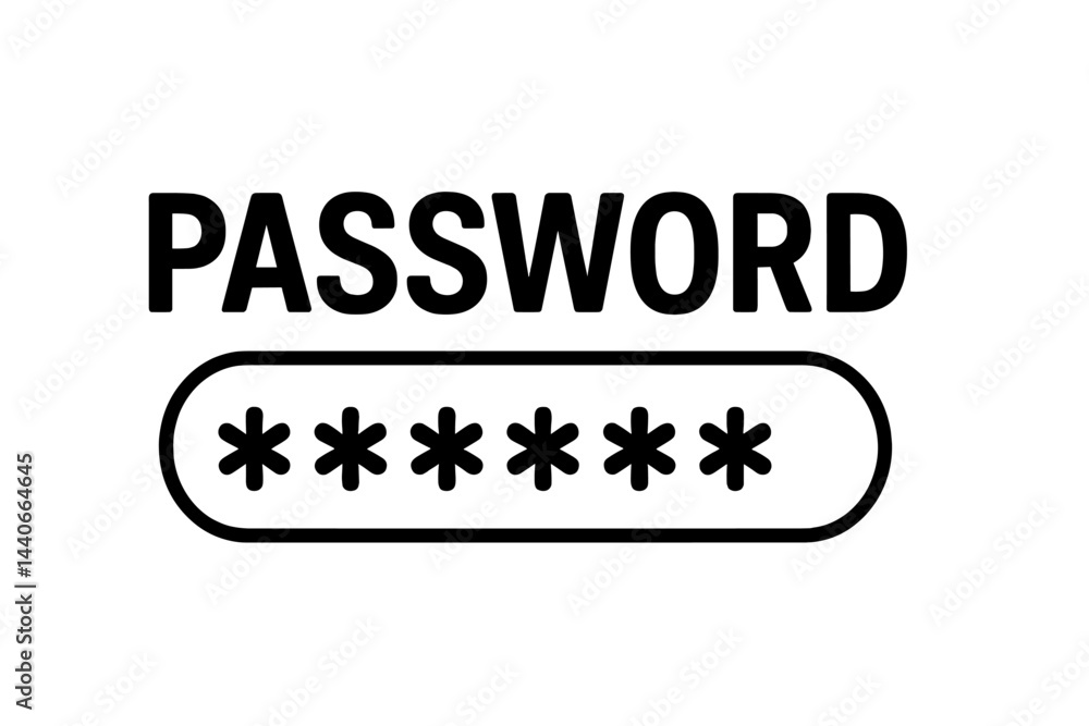 Poster secure password entry screen with masked characters for user protection during login