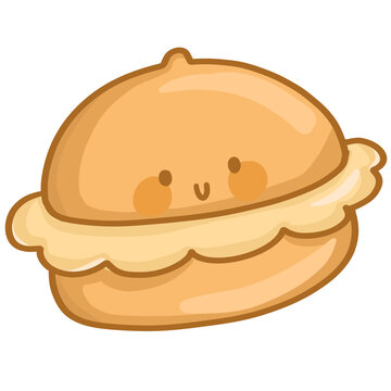 Cute choux cream illustration
