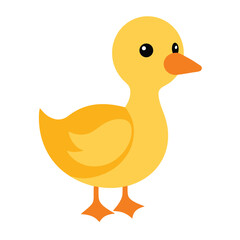 Cute yellow duckling vector illustration for childrens designs and easter decorations