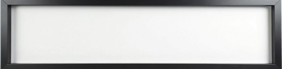 Empty black frame with white mat, minimalist art mockup, design, blank