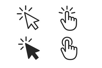 Various cursor and hand icons designed for digital interaction in modern user interfaces and applications