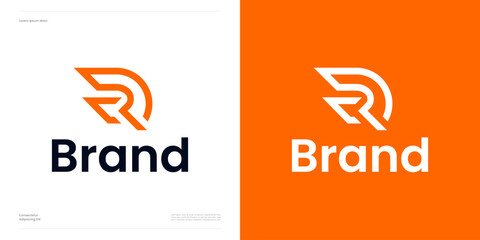 Letter RD, DR with monogram monoline style, logo icon design vector illustration element template editable, or symbol initial C, R, D for technology and brand identity business company