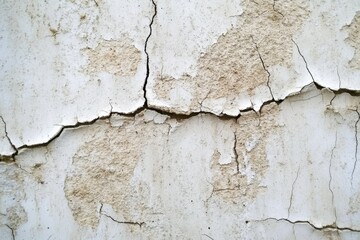 Fototapeta premium Peeling cracked plaster on old wall surface